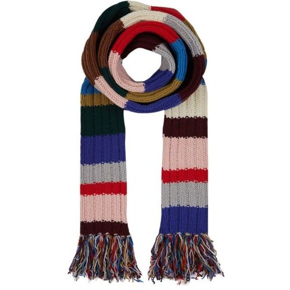 Burberry Multicolor Striped Long Chunky Knit Wool Scarf - Picture 1 of 3